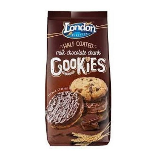 London Half Coated Cookies Milk Chocolate 160g